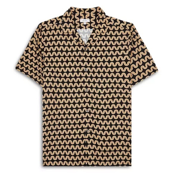 Black and Cream Patterned Men's Shirt - Picture 2 of 7